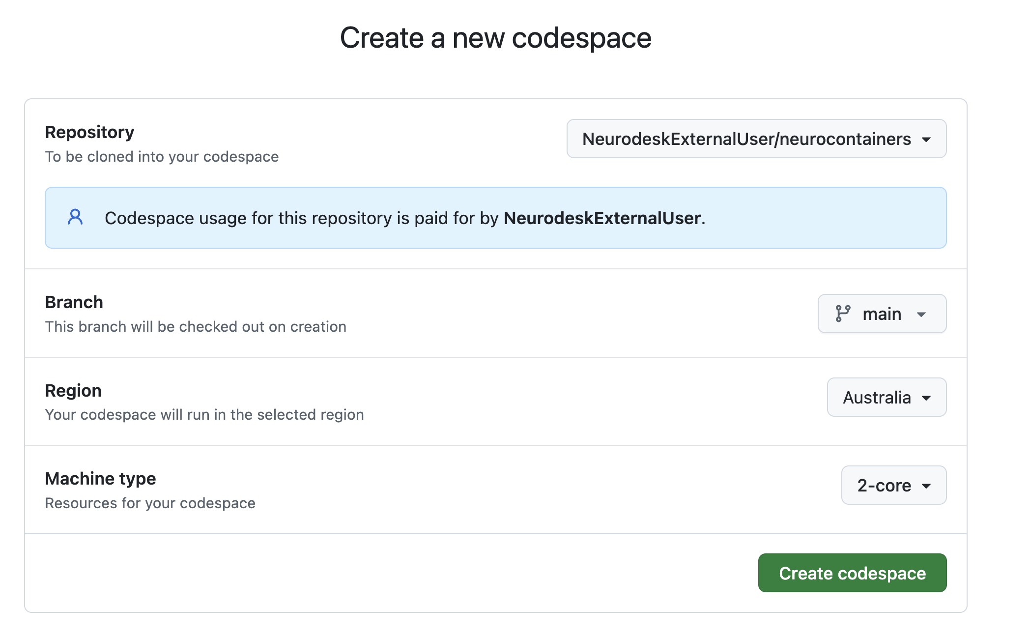 Configure Codespace