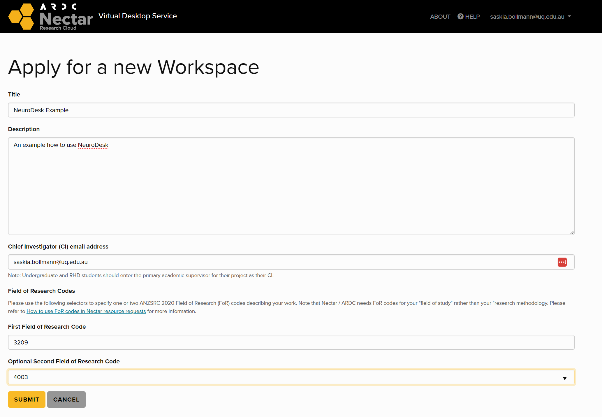 Apply for workspace