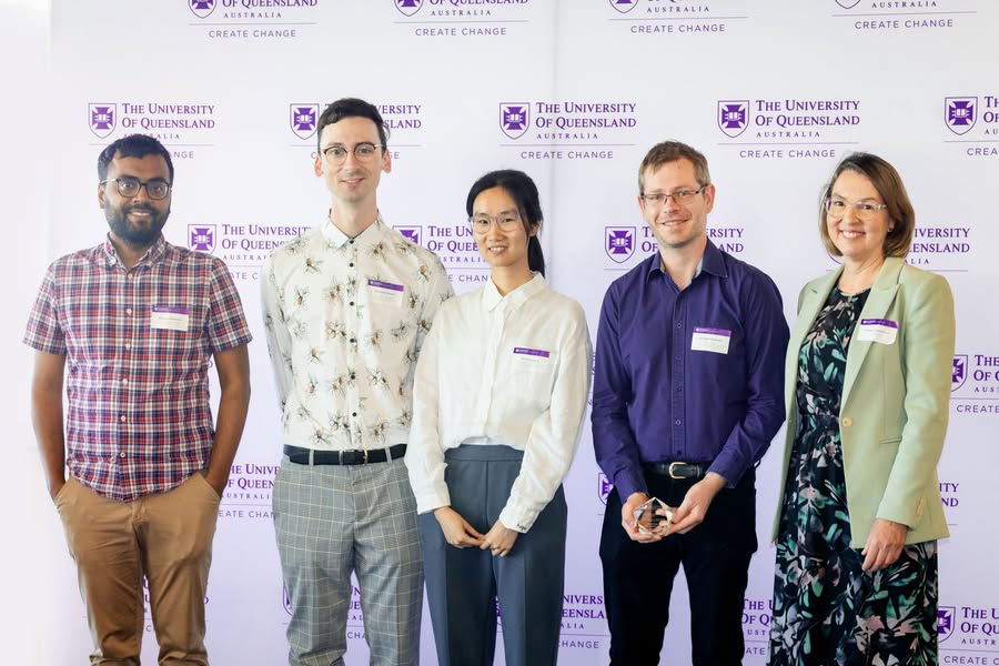 The Neurodesk team with the UQ Research Culture Award trophy